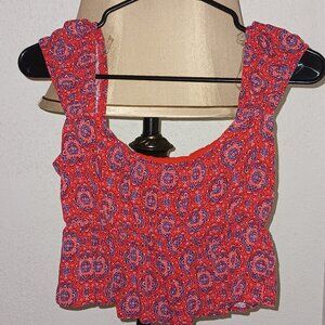 Cute peblum crop tank top